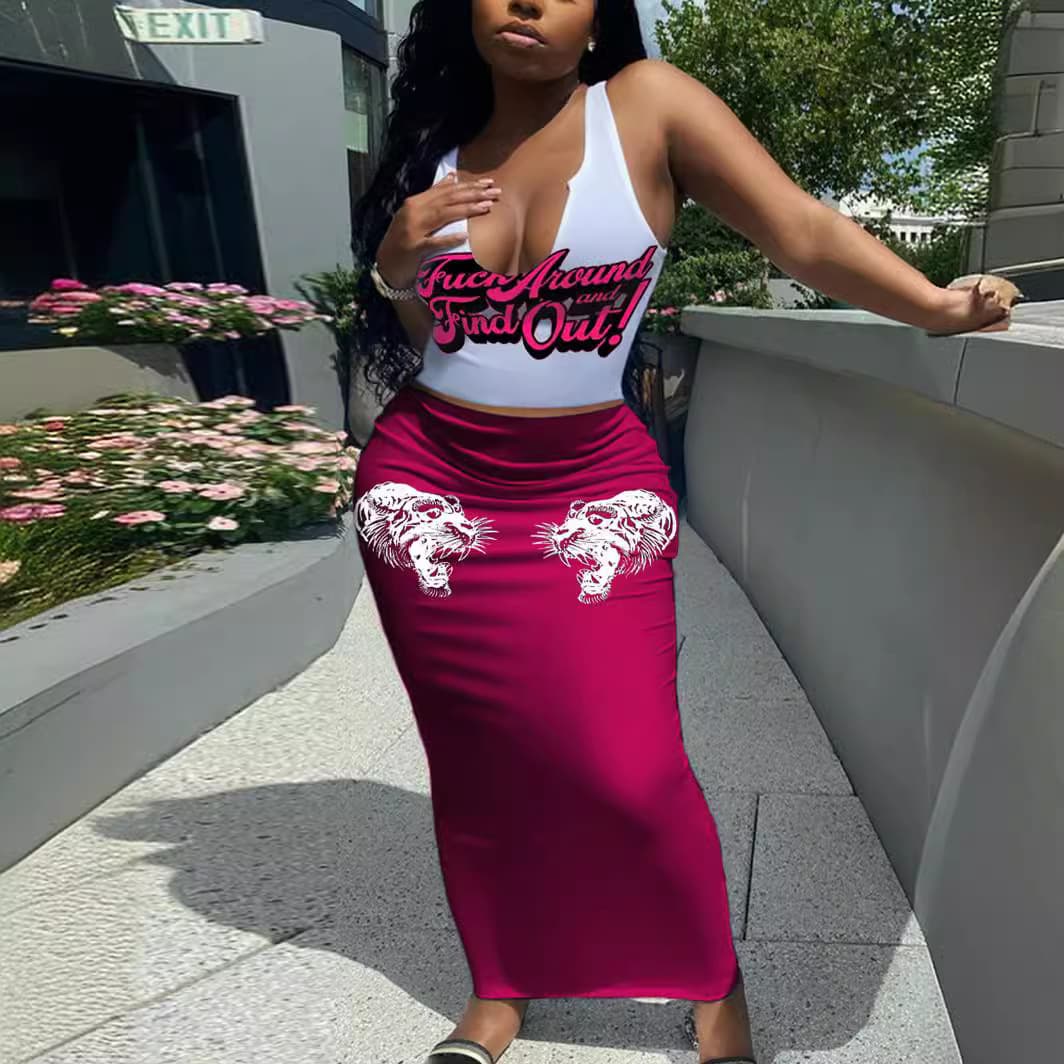 Women's Clothing Two-piece vest dress