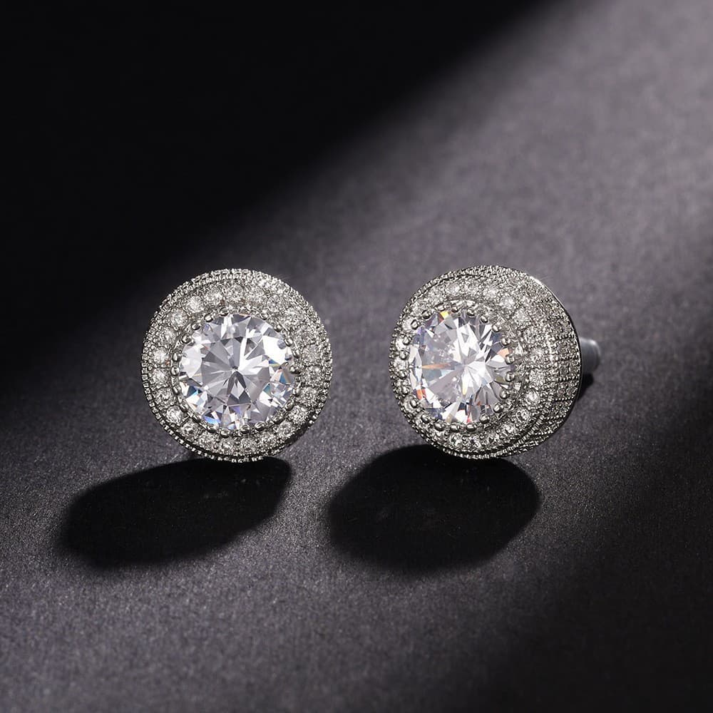 European And American Hot-Selling Full Diamond Hip-Hop Men's Micro-Inlaid Zircon Electroplated Round Square Domineering