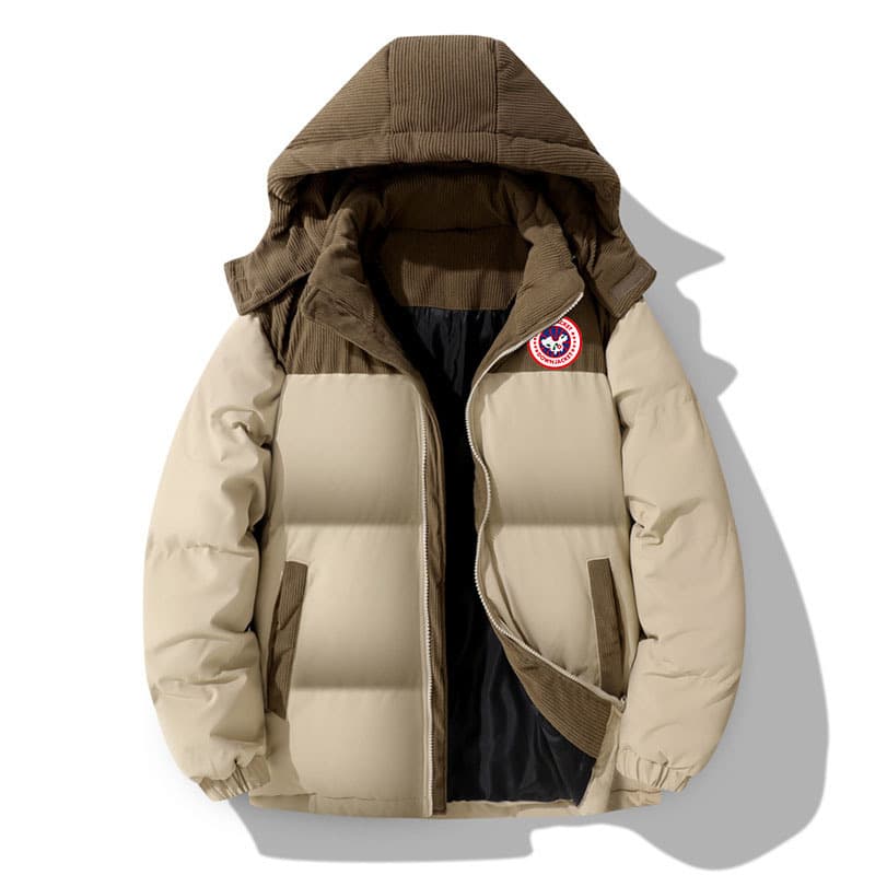 Manteau en velours côtelé pour homme, coupe ample, style carte de Chine, tendance hiver.