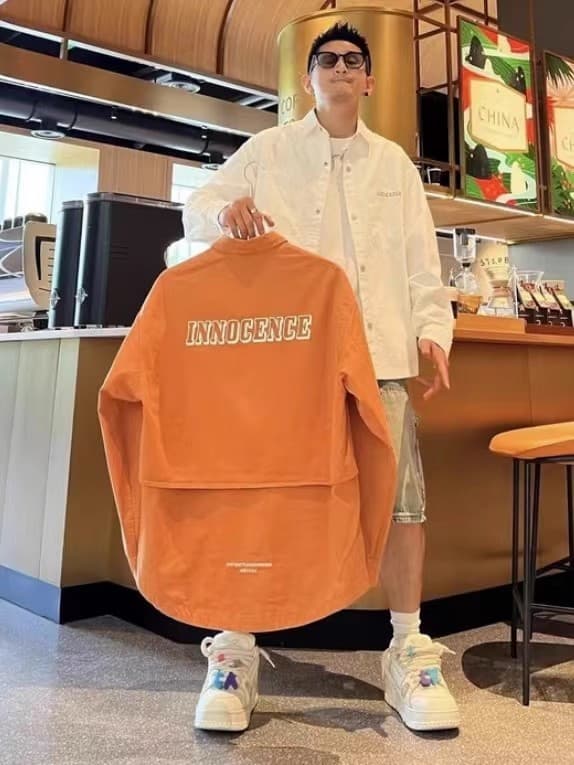 2024 Early Autumn New Product Niche Minimalist Men's Trend Loose And Versatile Casual Sports Long Sleeved Jacket