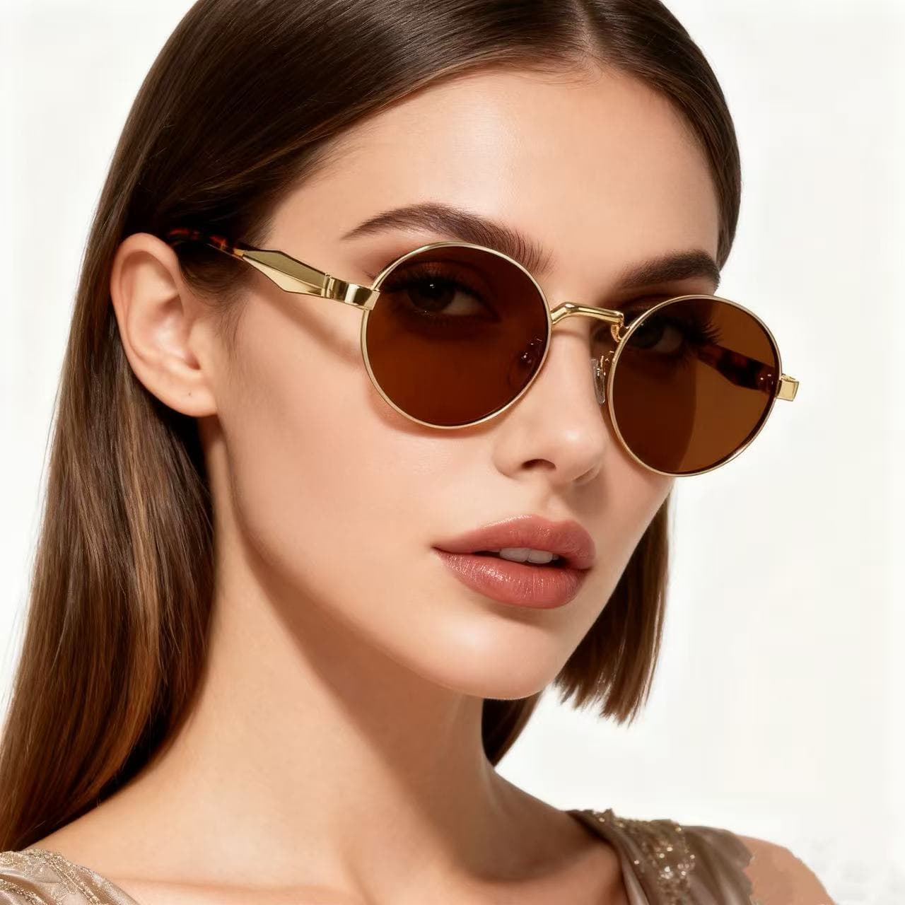 Cross-Border New Oval Women, High-End Metal Small Frame Sung For Men, European And American Fashion Street Style