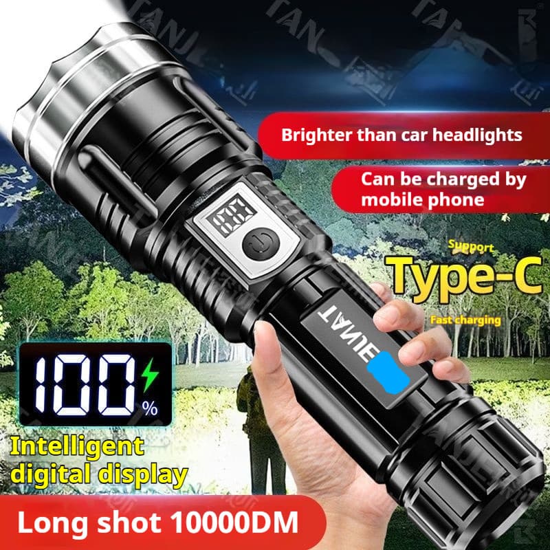 Special Forces P900 Strong Flashlight Portable Charging Ultra Bright Outdoor Zoom Hernia Light Long Range Spotlight LED