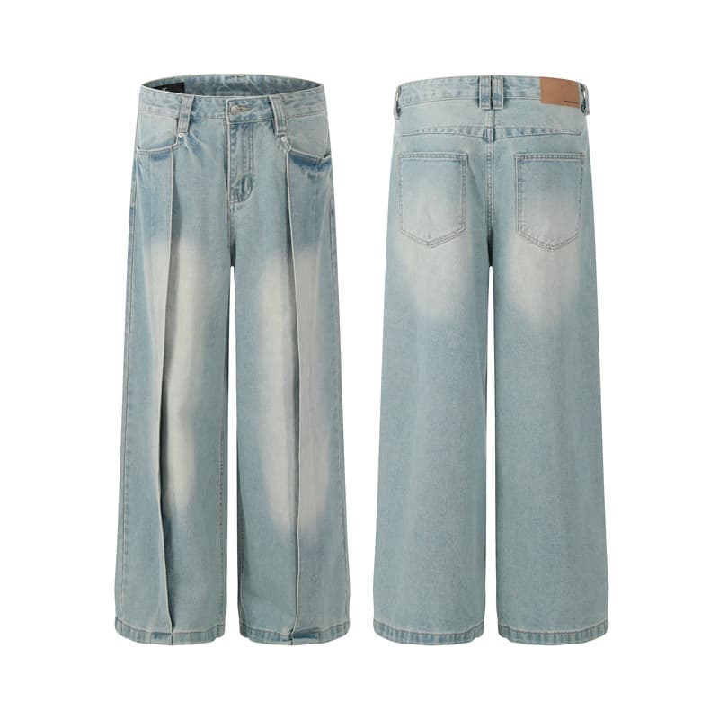 Men's Clothing Retro Niche Deconstruction Design Jeans Men And Women Loose Straight Loose Wide Leg Pants
