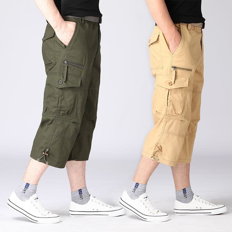 Summer Men's Capris 2024 New Youth Capris Loose casual straight leg pants