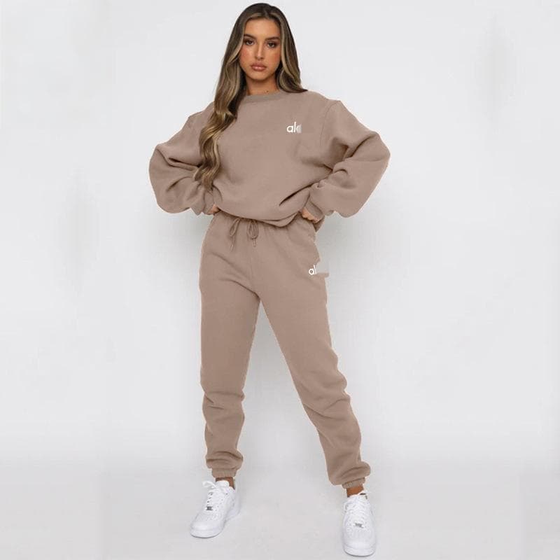Ensemble deux pièces décontracté pour femme ALO, veste sweat-shirt à demi-zip confortable, idéal pour l'automne et l'hiver