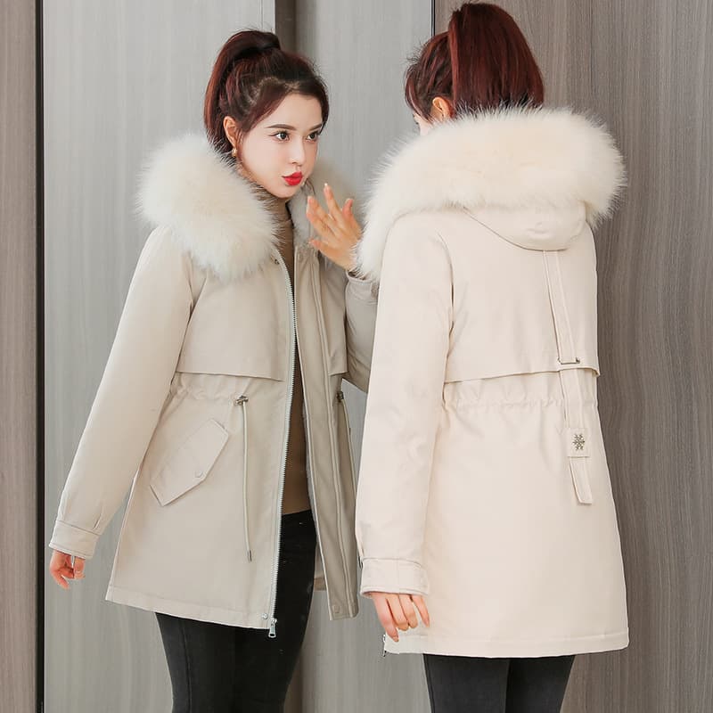 Women's Warm Jacket Jacket New Warm Fur Collar Cotton-padded Jacket Korean Padded Coat