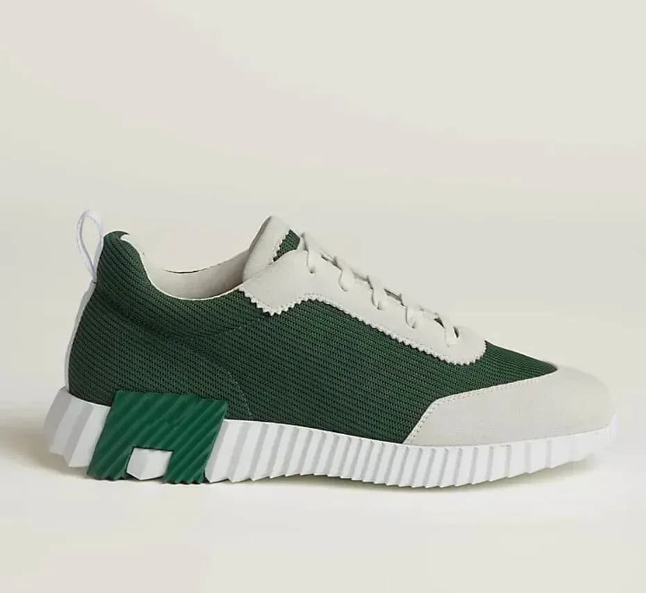 Baskets montantes de marque H pour homme, style décontracté, en cuir et mesh, à lacets, style running.