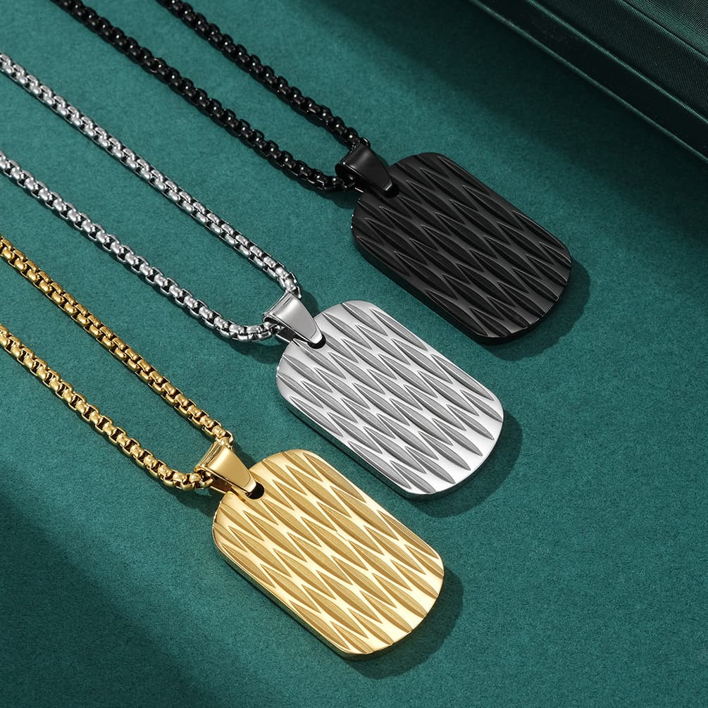 Collier pendentif pour homme en acier inoxydable - Design géométrique en forme de U avec texture moletée, style hip-hop luxueux et léger pour un usage quotidien