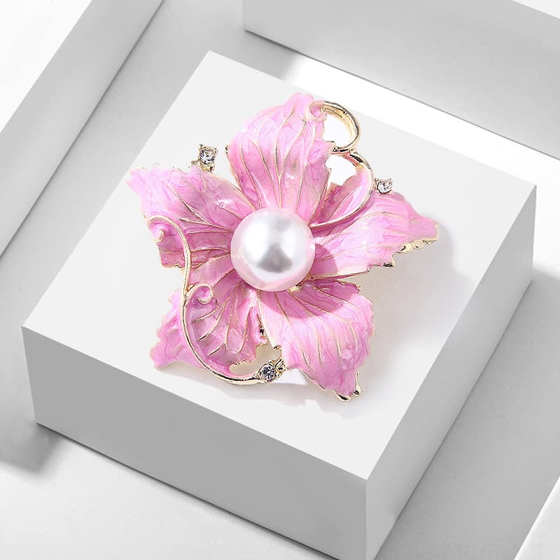 new fashion flower oil drop brooch collar pin Korean alloy pearl brooch clothing accessories jewelry female