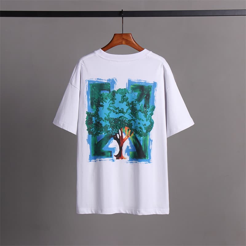 L'expérience de longue date de l'utilisation du ruban adhésif OFF avec impression de flèche OW T-shirt à manches courtes pour homme, coupe ample,