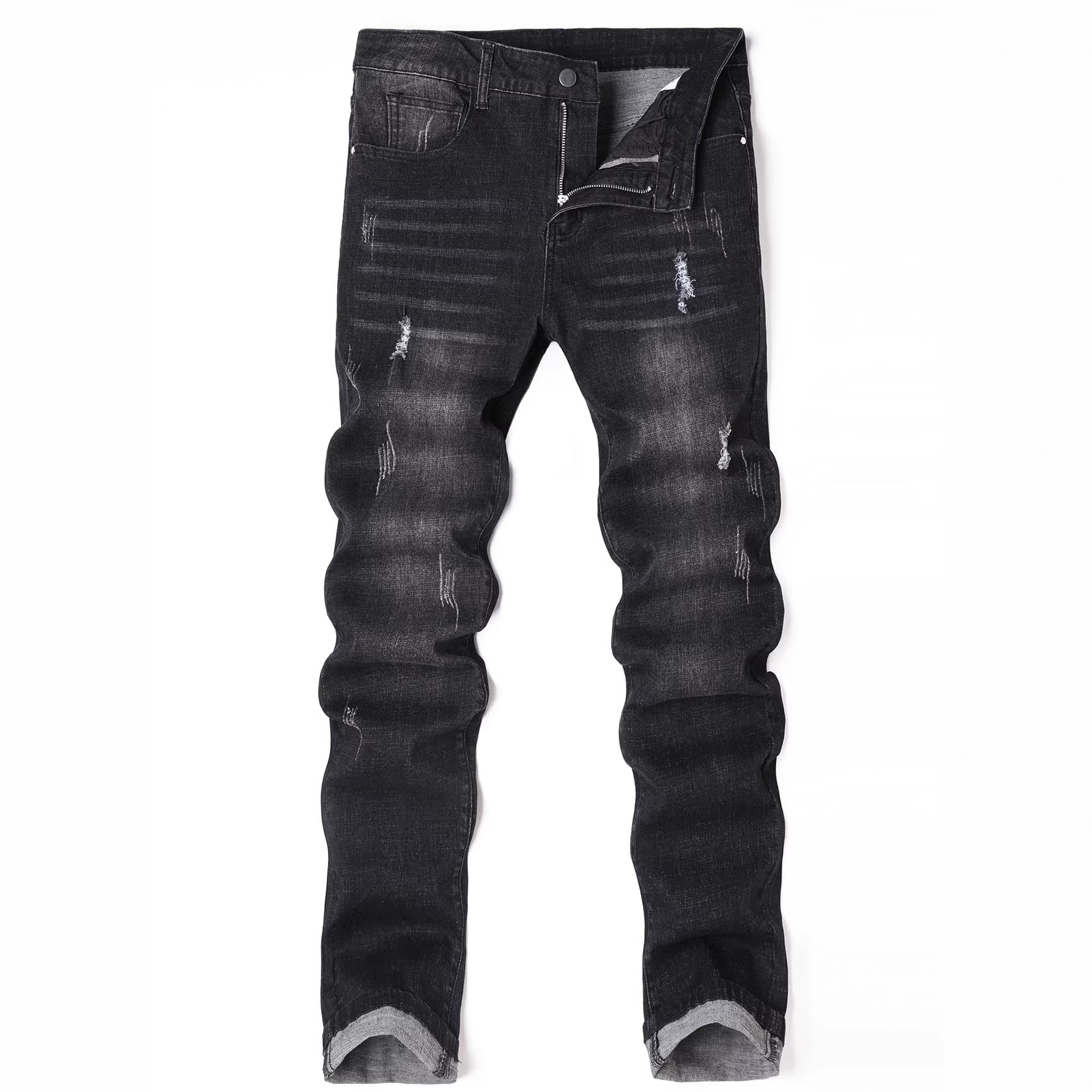 Men's Stretch Skinny Jeans, Slim Fit, Black Men's Trousers
