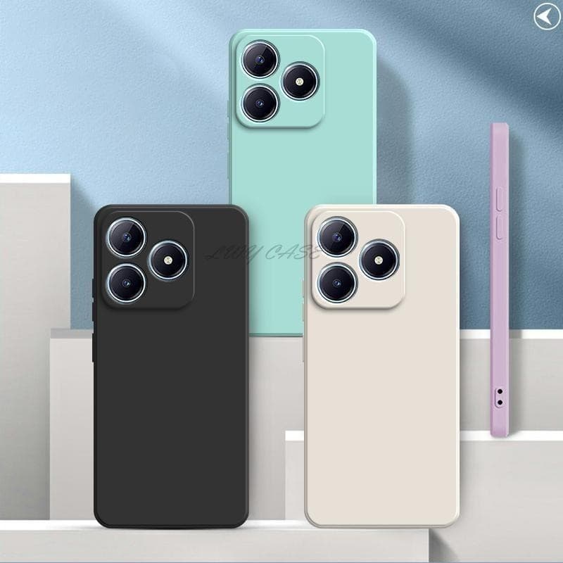 Case For Realme C61 Simple Plain Color Anti Drop Silicone Shockproof Protective Cover Phone Case For Realme C53 C51 C51s C63