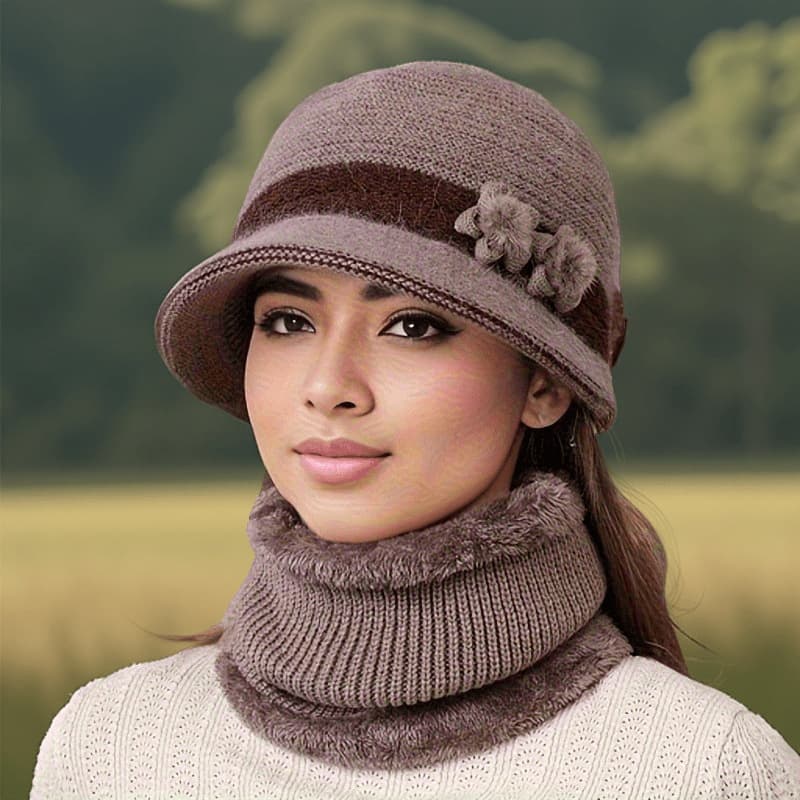 Winter Knitted For Middle-aged Elderly Women, Mom's Rabbit Fur Hat, Thickened And Fleece-lined, Grandma's Warm Wool Hat
