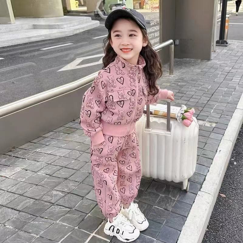 Kids’ Clothing New Style Girls Suit Stylish Children's Coat Small And Medium Children Baby Leisure Spring And Autumn Two Piece Suit Trendy Style