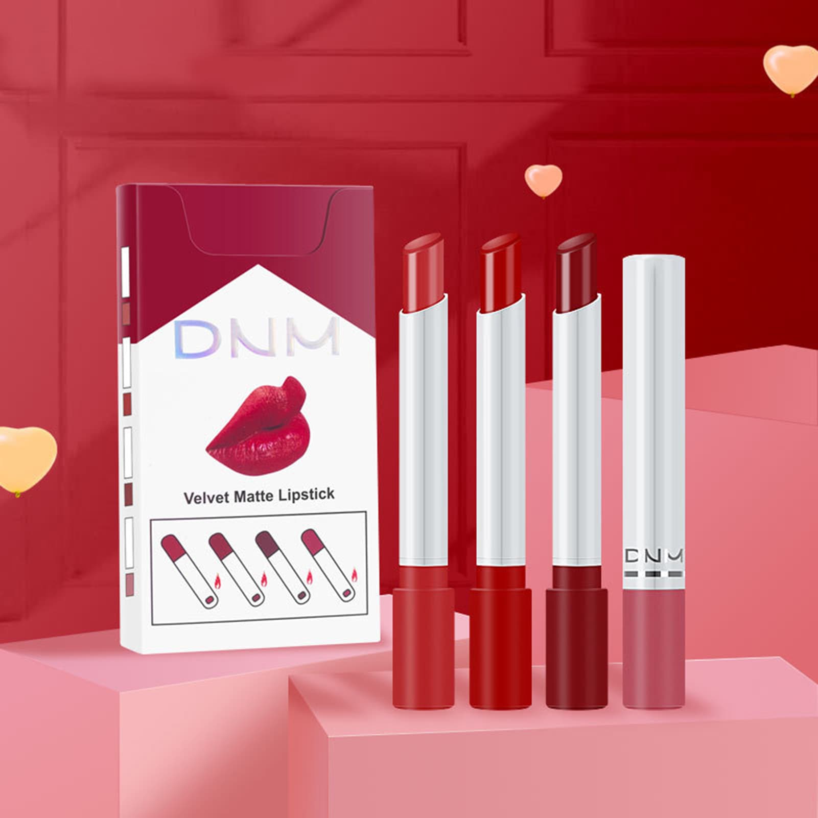 BeautyLife 4 Colors Long Lasting Waterproof Velvet Matte Cigarette Lipsticks Cosmetics