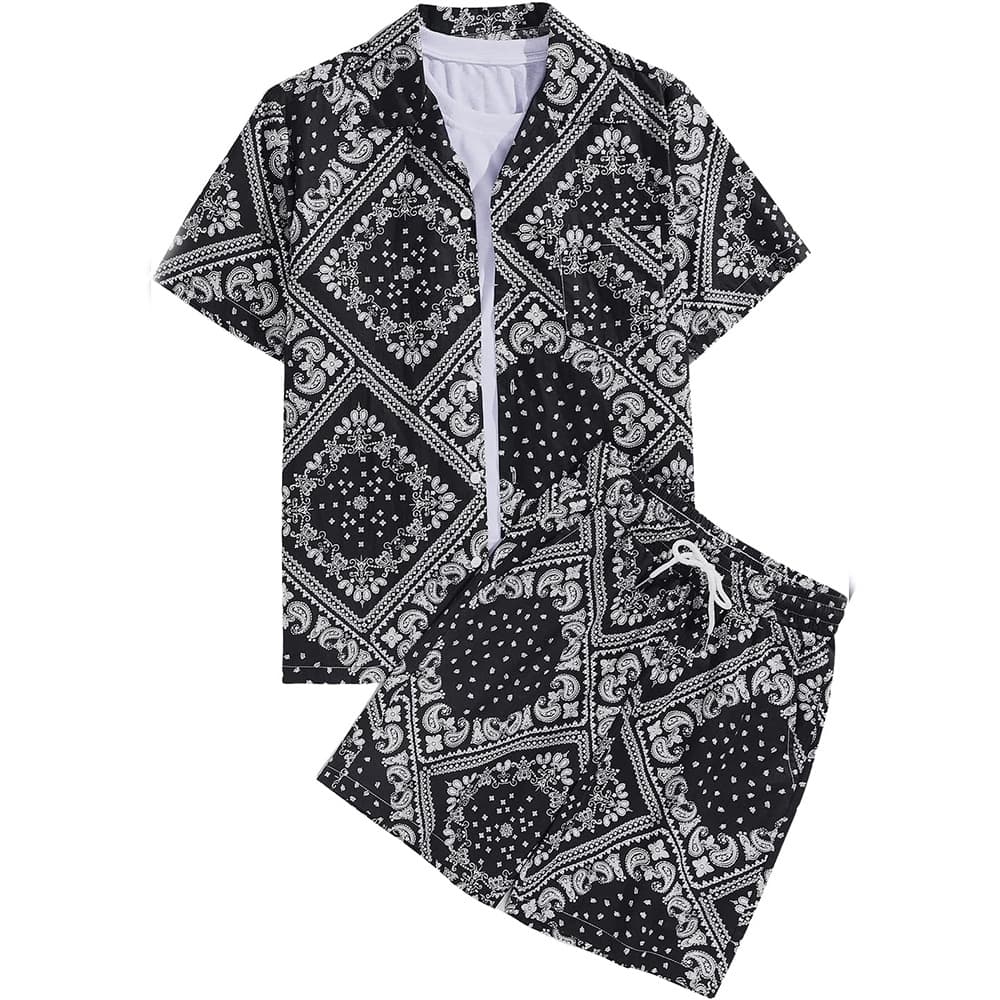Men's Clothing Hawaiian Shirt Short Sleeve Men's Seaside Vacation Summer Loose Beach Wear 3D Digital Printing Shirt Suit