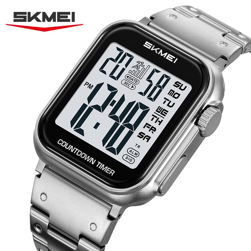 New Fashion Luxury Men's Electronic Watch Waterproof Large Dial Square Countdown Calendar Digital Watch Reloj Hombre