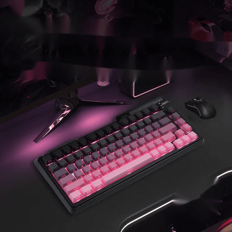 KZZI K75Lit Side Carved Blackberry Powder Customized Mechanical Keyboard The Third Mock Examination Hot Plug RGB Game