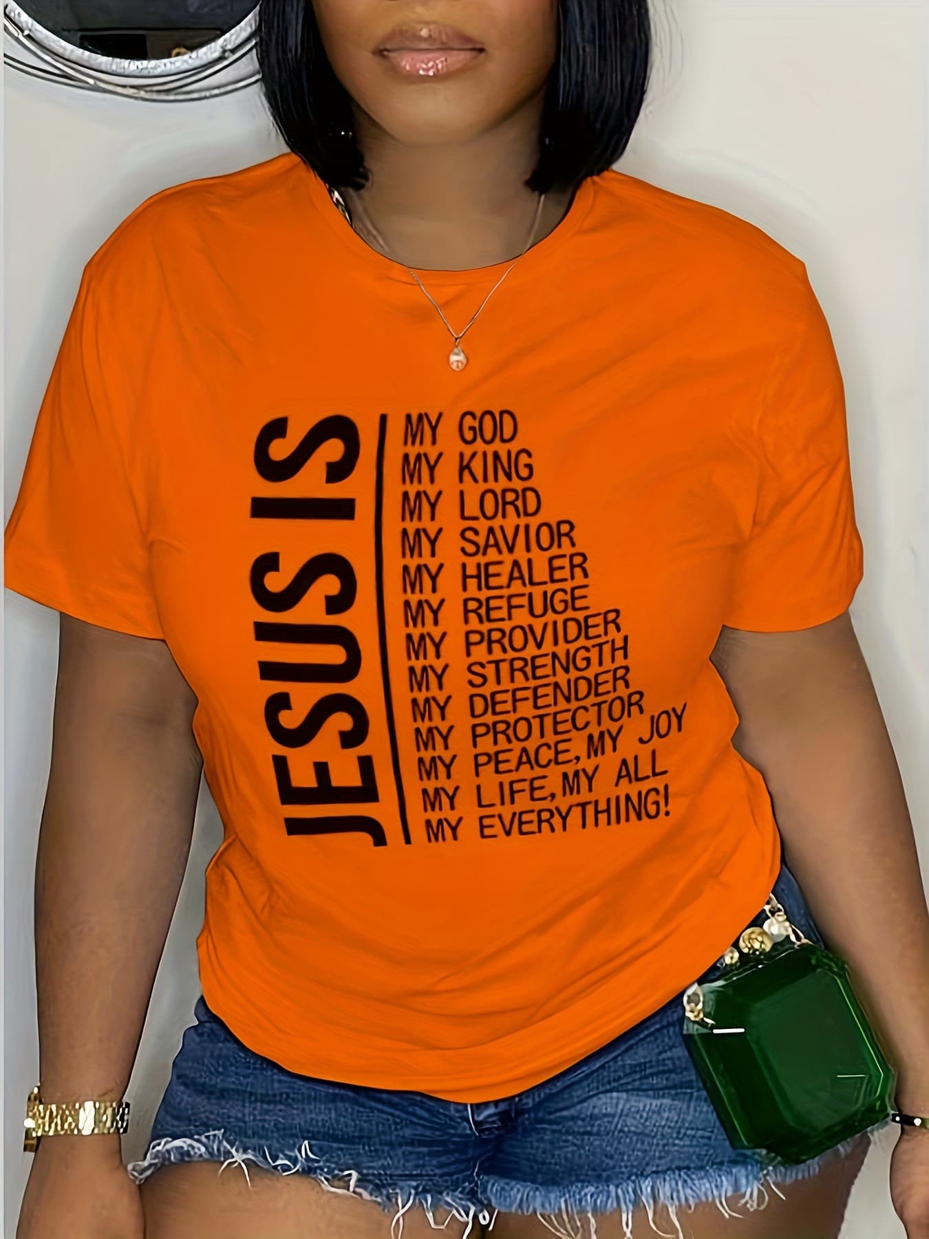 Women printed letters women's round neck T-shirt
