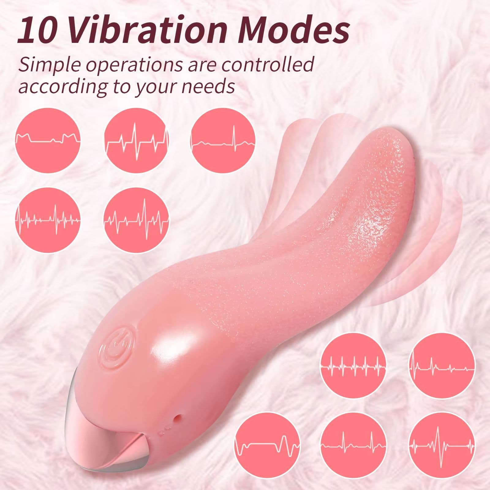 Female Silent Teasing Warm Electric Vibration Rod Honey Licking Tongue Masturbation Massage Adult Sex Products