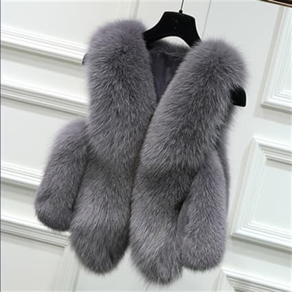 Women's Clothing Fox Fur Vest Women's Winter Vest Ladies Stitching Vest Short Fur Coat