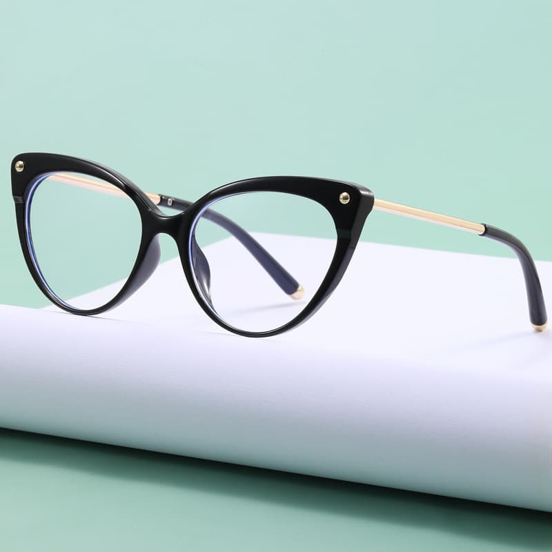 Leopard Print Anti Blue Light Flat Glasses Full Frame Cat Eye Glasses Fashion Street Shooting Face Showing Small Glasses Frame