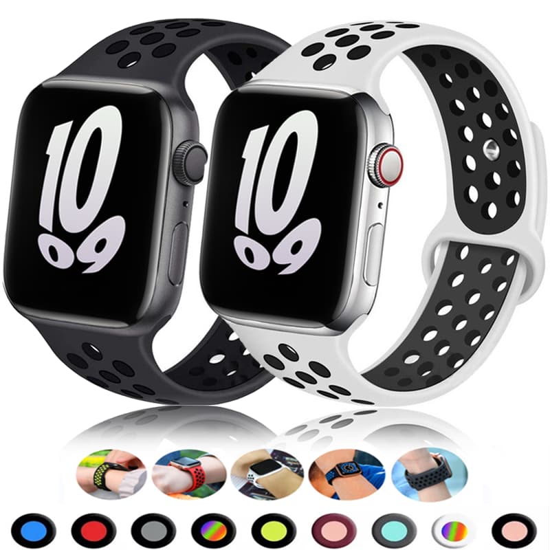 Sport Strap For IWatch Band 46mm 44mm 40mm 42-38-41mm 45mm Breathable Bracelet IWatch Series 10 9 8 7 6 SE 5 3 Ultra 2 49mm
