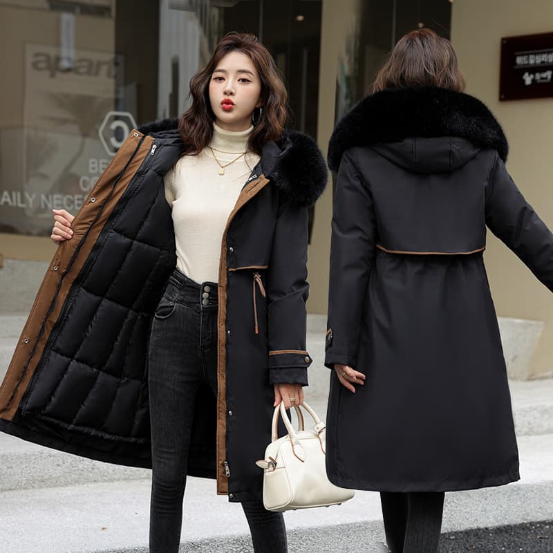 Women's detachable liner with cotton large collar style fashionable cotton jacket
