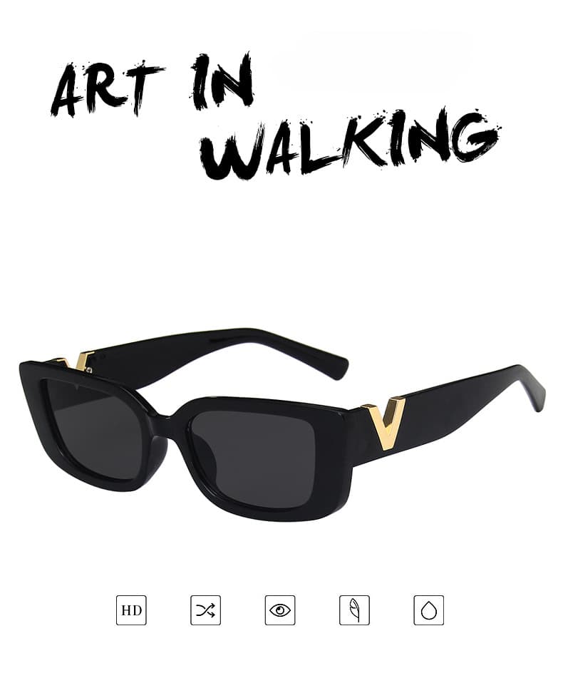 Sunglasses V small frame square fashion trend women's sunglasses retro street walker