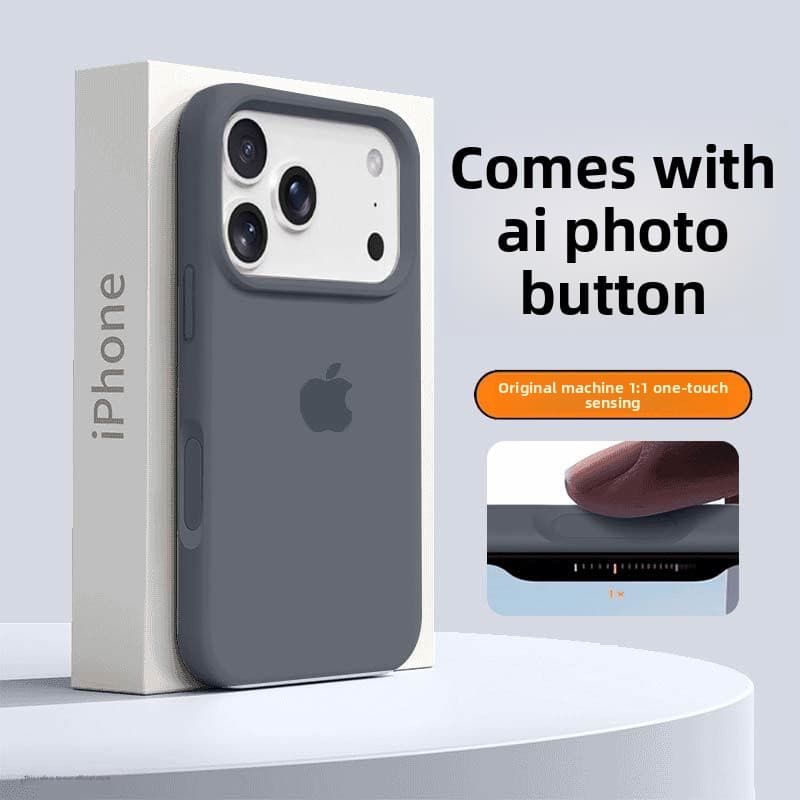 Coque en silicone liquide antichoc de style militaire avec protection intégrale et boutons intégrés pour iPhone 17 Pro Max 16 15/17 Ultra