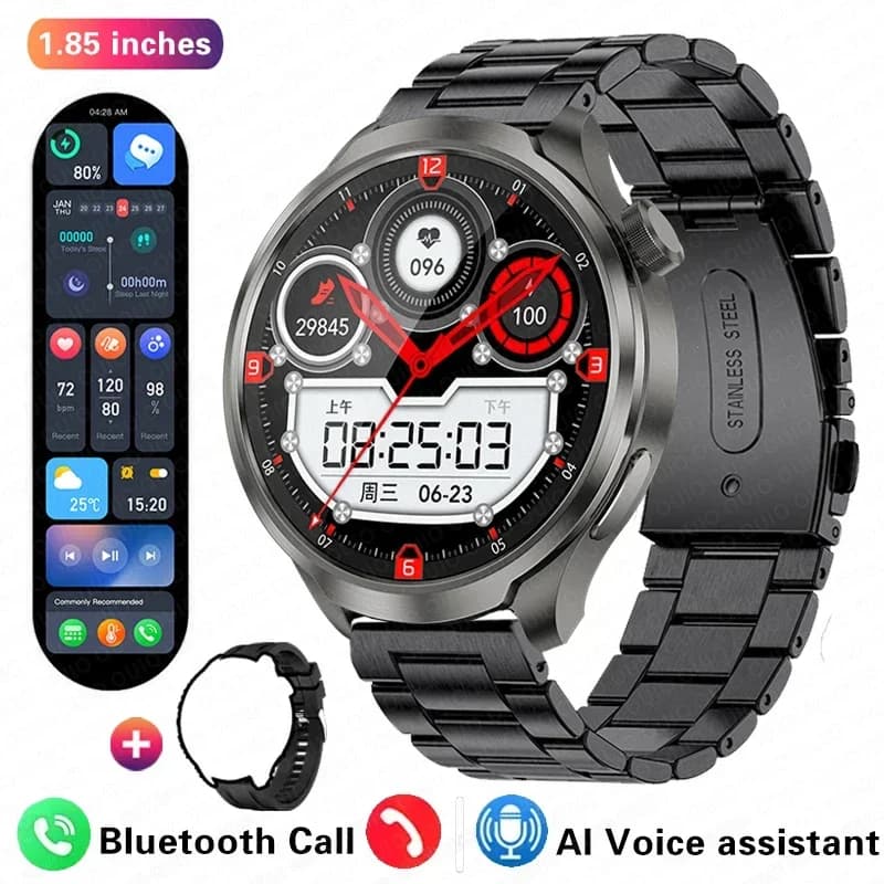Montre connectée Huawei 1,85 pouce pour hommes, étanche, avec boussole, suivi GPS, NFC, Bluetooth, appels