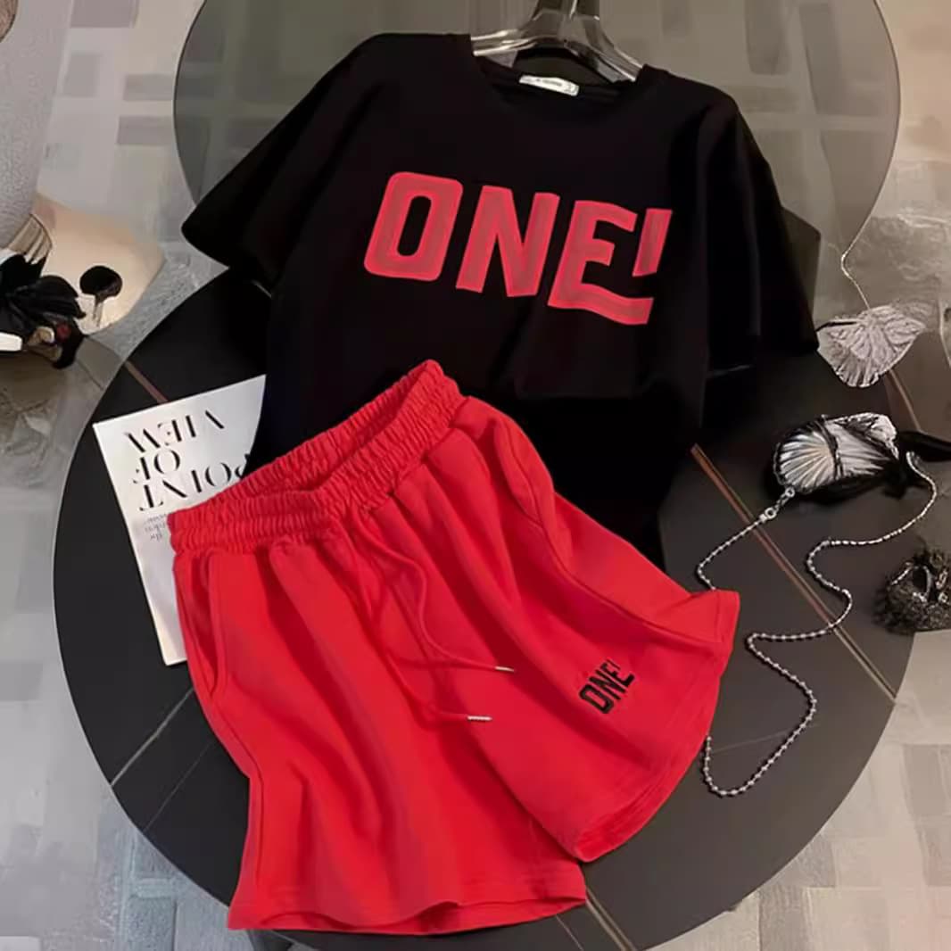 Women's fashion brand casual sports suits for women summer new fat MM large size short-sleeved age-reducing shorts two-piece suit