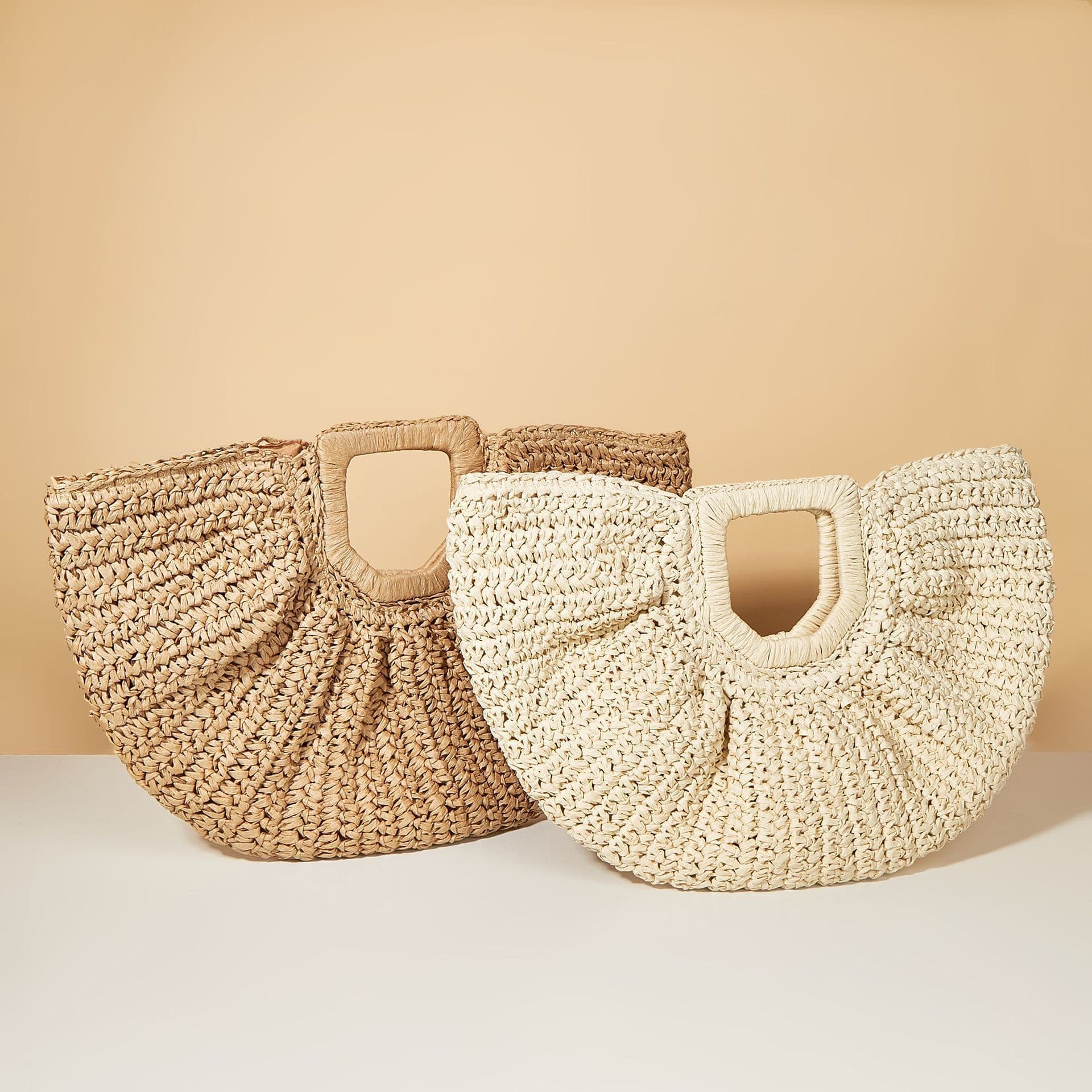 straw bag holiday beach bag retro casual handbag woven bag moon bag