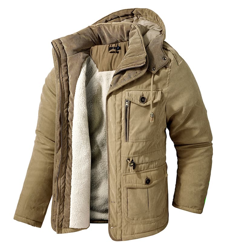Men's Thicken Parkas Warm Winter Jacket Cashmere Fleece Coats Military Outdoor Cotton-Padded Male Windbreaker Hooded