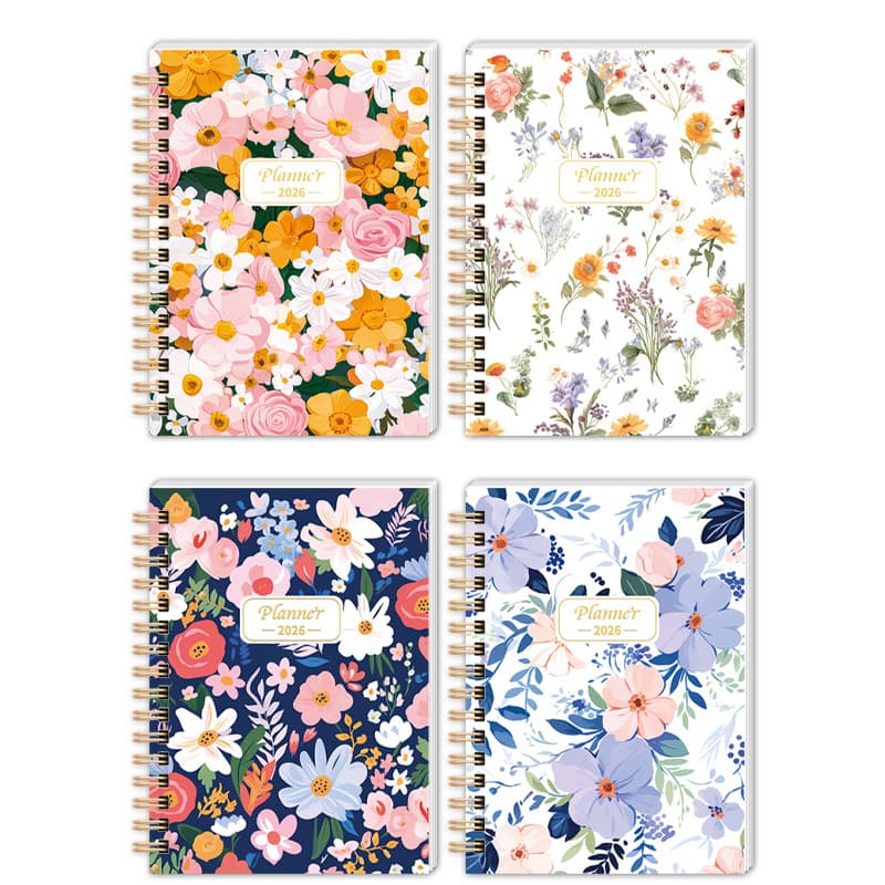 Premium Spiral Notebook For Business & Office - 100 Sheets, 160gsm Thick Paper, Durable Copperplate Cover, A5 Size (White/Navy/Pink/Sky Blue)​