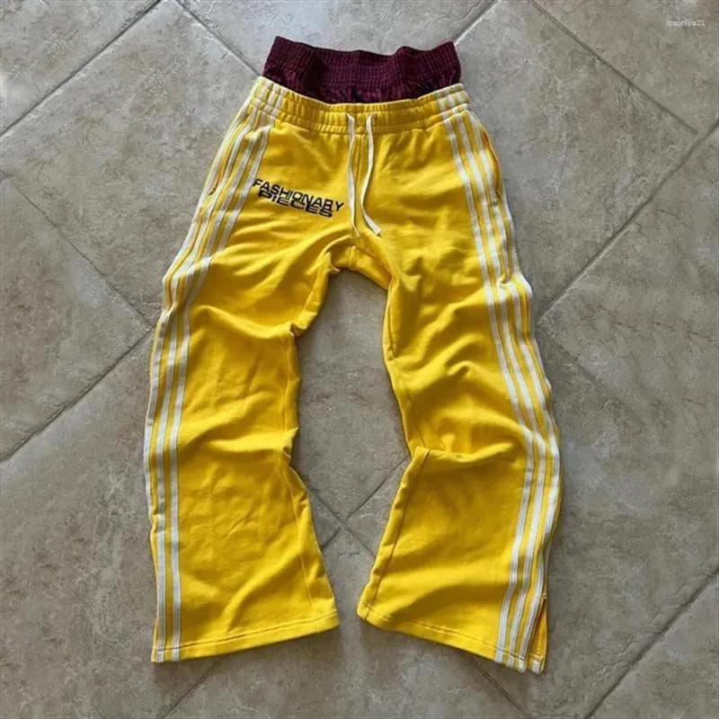 Men's Pants Man Y2K Fashion Simple Striped Casual For Men Retro HarukuHip Hop Sweatpant Loose Straight High Waist