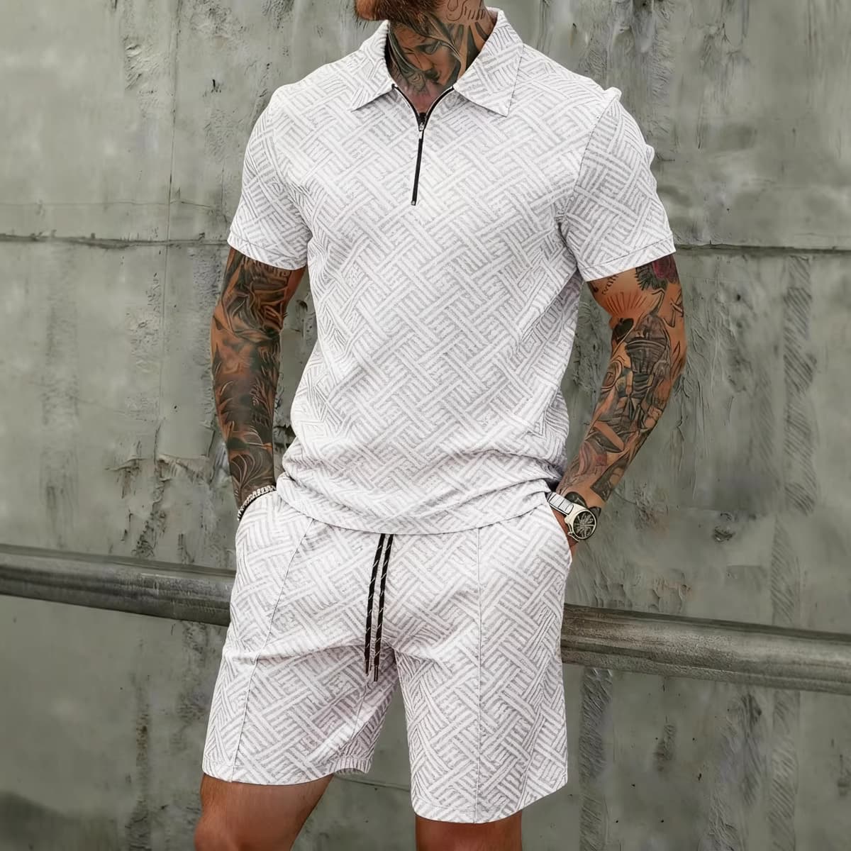 Men's Summer Plaid 3D Print Casual Beach Suit Fashion Basic Everyday Men's Clothing