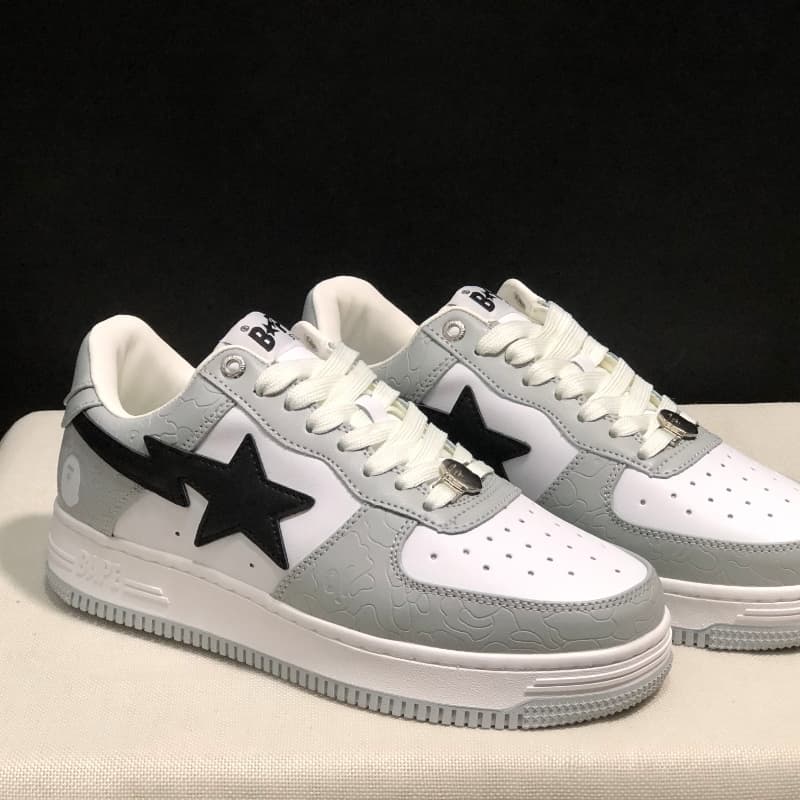 Bapes Sta To Low Ape Head Chaussures de sport basses en cuir laqué classique