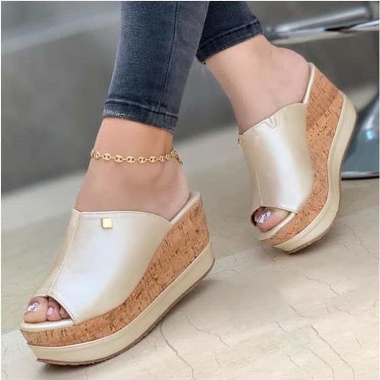 Women's Shoes Wedge Heel Thick-Soled Women's Sl
