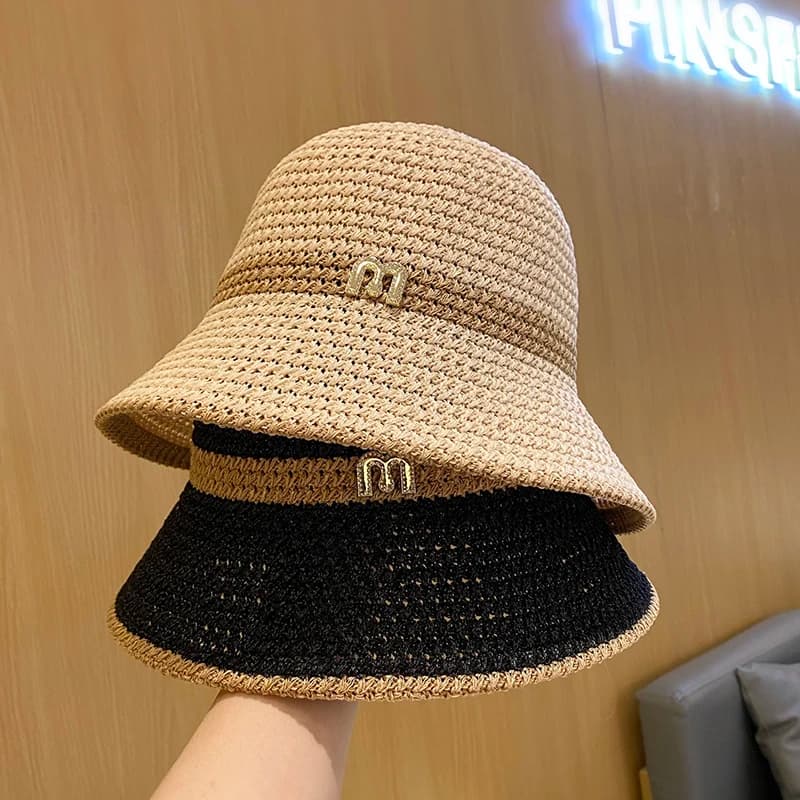 New Arrivals Beach Korean Straw Summer Visor Bucket Fisherman Hat Handmade Panama Girl Fishing Chapeau Sun Hats for Women