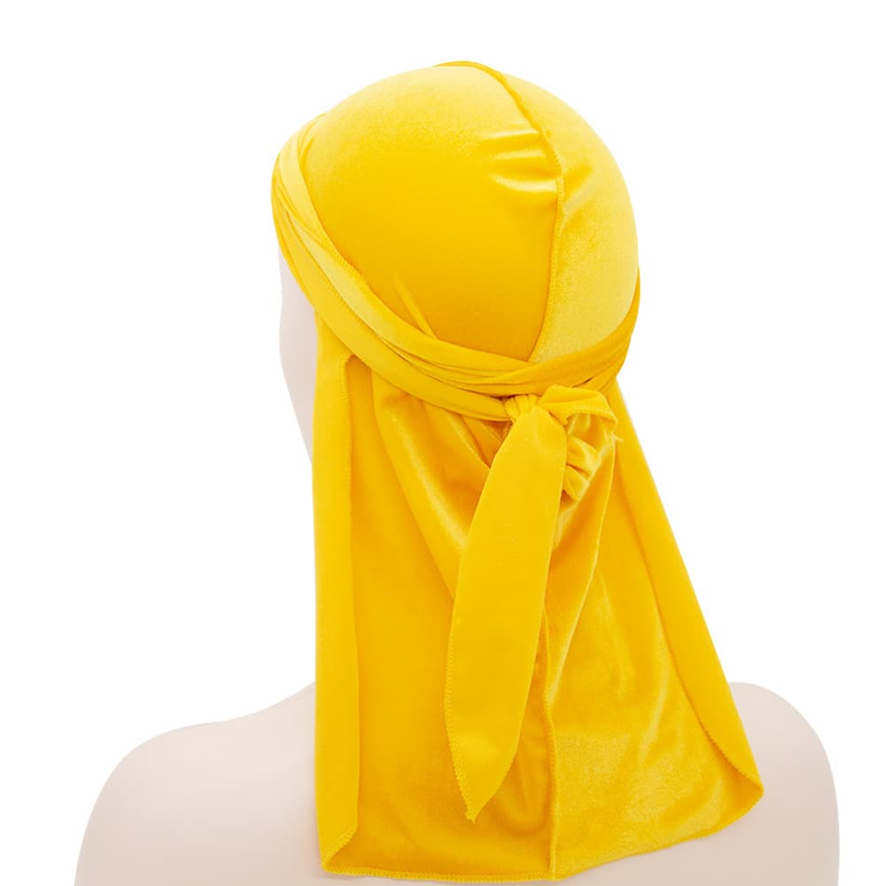 Chapeau de pirate unisexe en velours à longue queue, chapeau populaire à longue queue, durags en velours