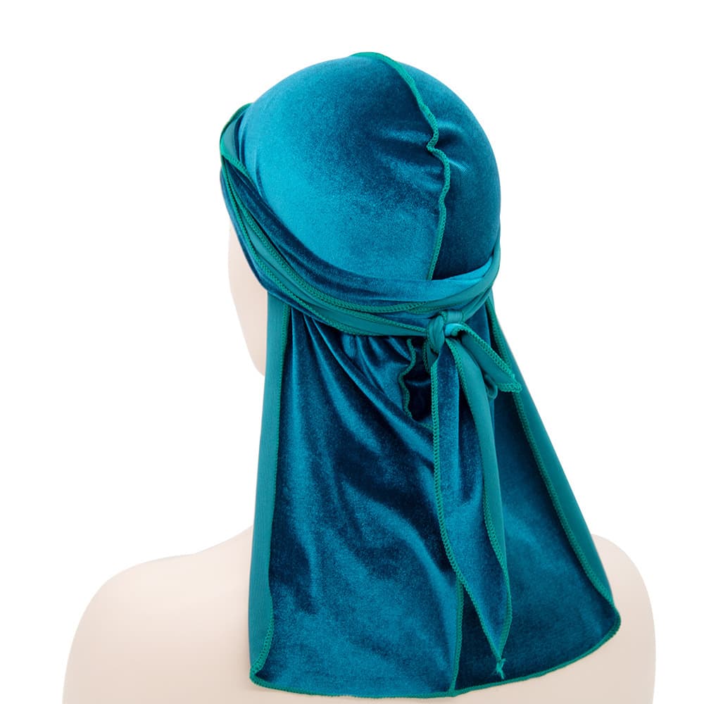 Chapeau de pirate unisexe en velours à longue queue, chapeau populaire à longue queue, durags en velours