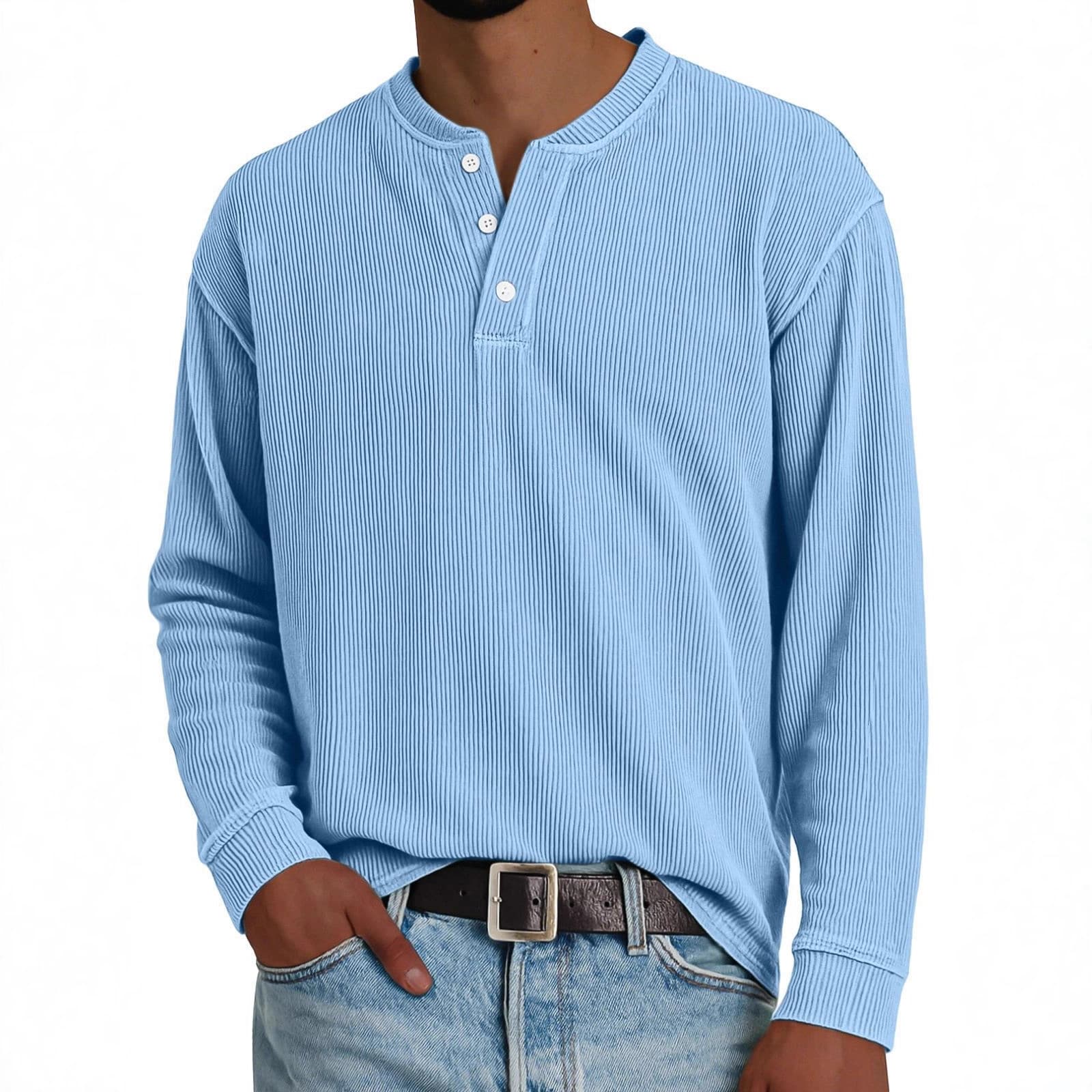​​"Men's Corduroy Button-Up Shirt – Premium Polyester Blend With Relaxed Fit & Button-Down Collar (S-4XL, 10 Colors)"​​