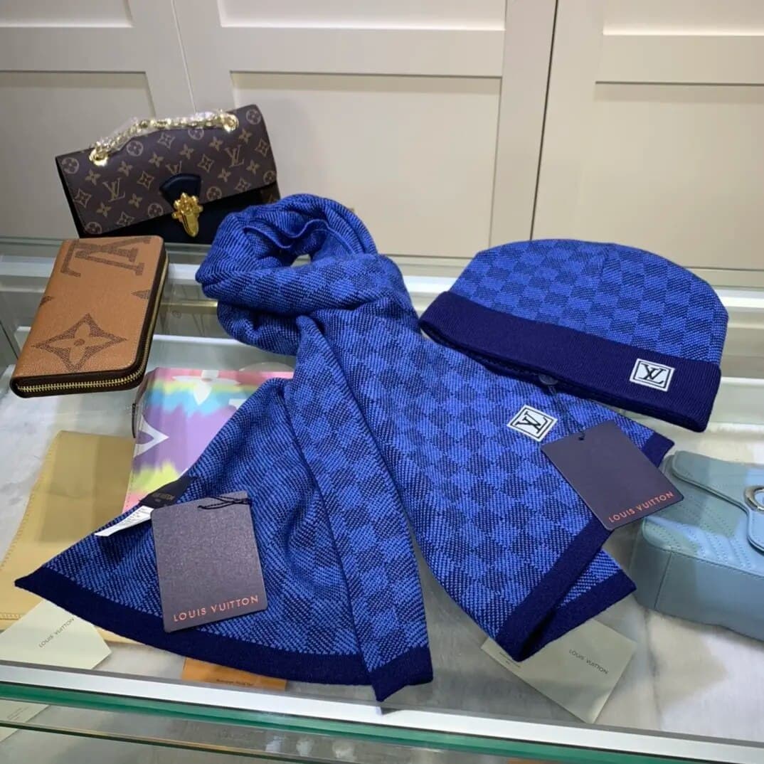 Ensemble classique d'hiver de qualité supérieure avec chapeau en laine, écharpe, ensemble pour hommes et femmes, ensemble tricoté en laine à la