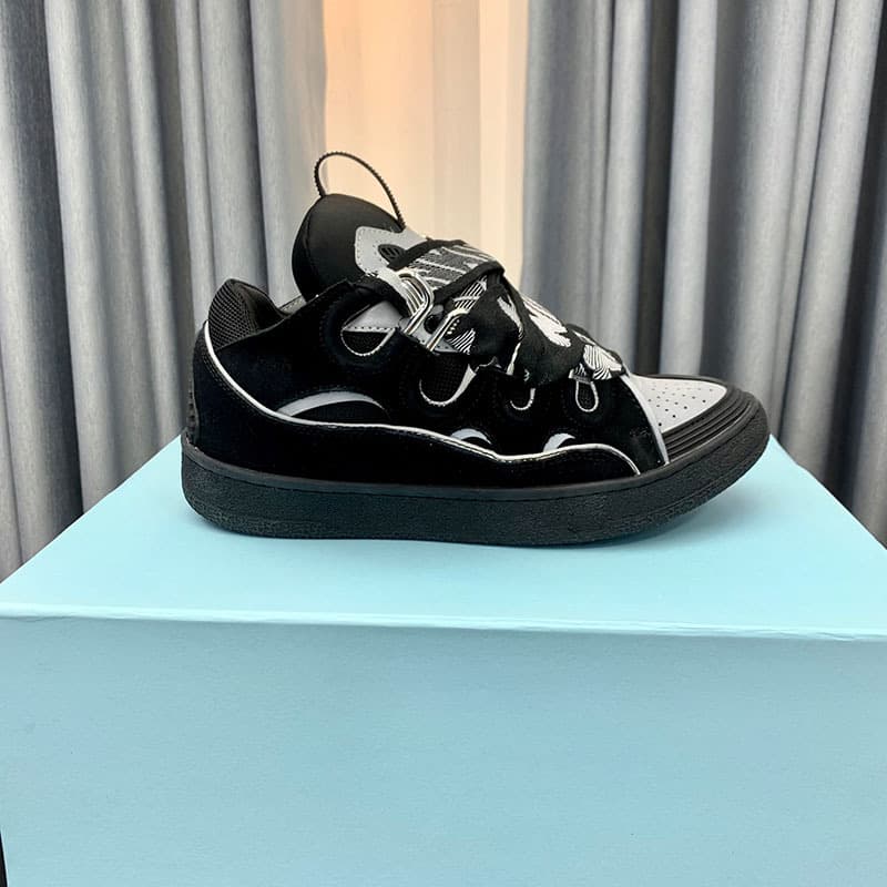 Nouvelles chaussures de course et d'entraînement Lanvin 1 Curb Couple Dad à semelle épaisse, color block, antidérapantes.