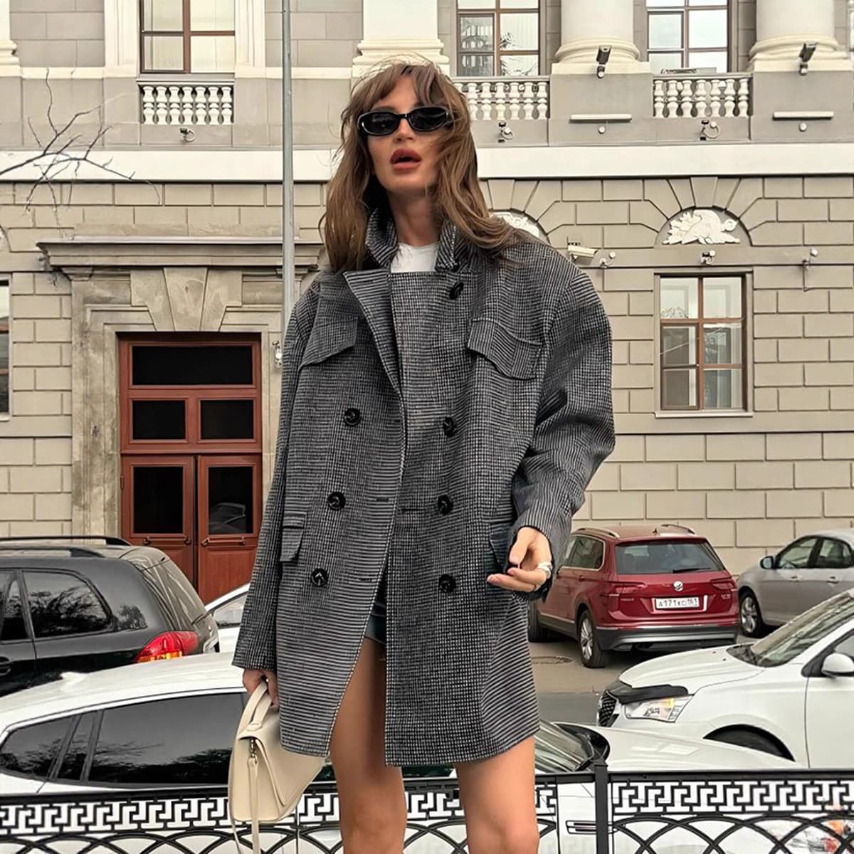 Thousand Birds Wool Coat 2025 Autumn And Winter Medium-length Double-breasted Jacket Women's British Wool Jacket