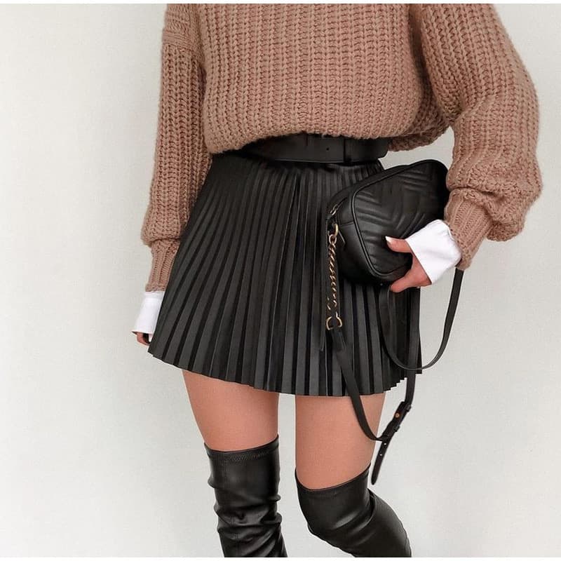 Women's Clothing Skirt Fashion Casual Women's Pleated Skirt Slimming Sexy Short Skirt