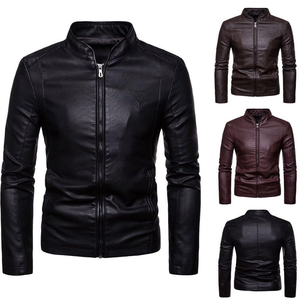 Men's Clothing autumn and winter baseball collar letter pu leather jacket large size casual all-match motorcycle leather jacket
