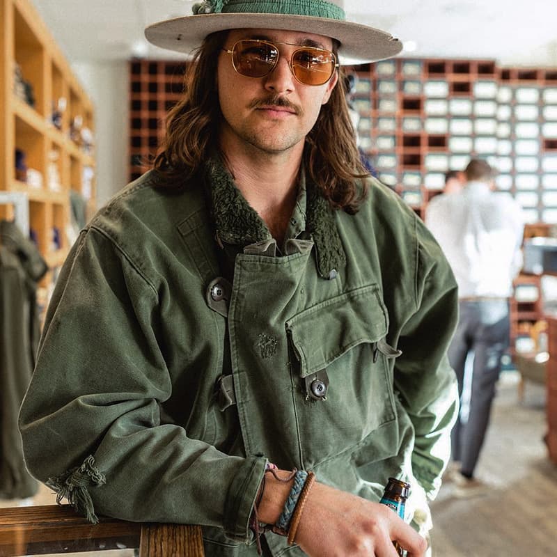 Men's Biker Jacket Vintage Hunting Military Green Coat