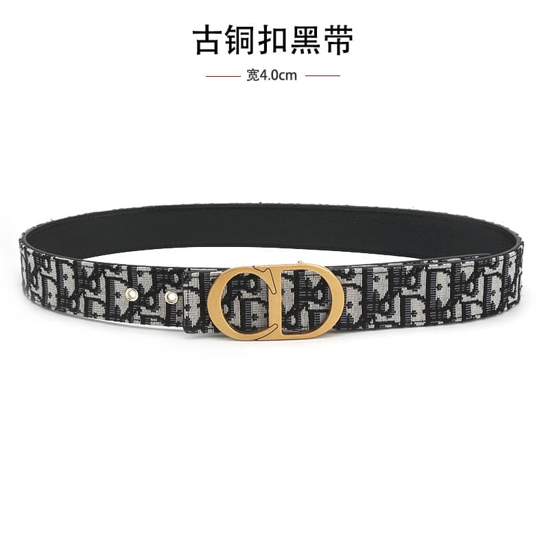 Ceinture homme en tissu uni tendance, 3,8 cm, motif litchi, boucle CD.